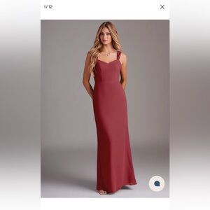 Azazie Denice in Pomegranate Red